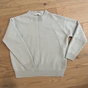Zara Mint Green Crewneck Cashmere Sweater